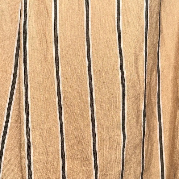 J.Jill Dark Yellow Stripe Emelie Linen Stretch Wide Leg Cropped Pants XL - Picture 9 of 9